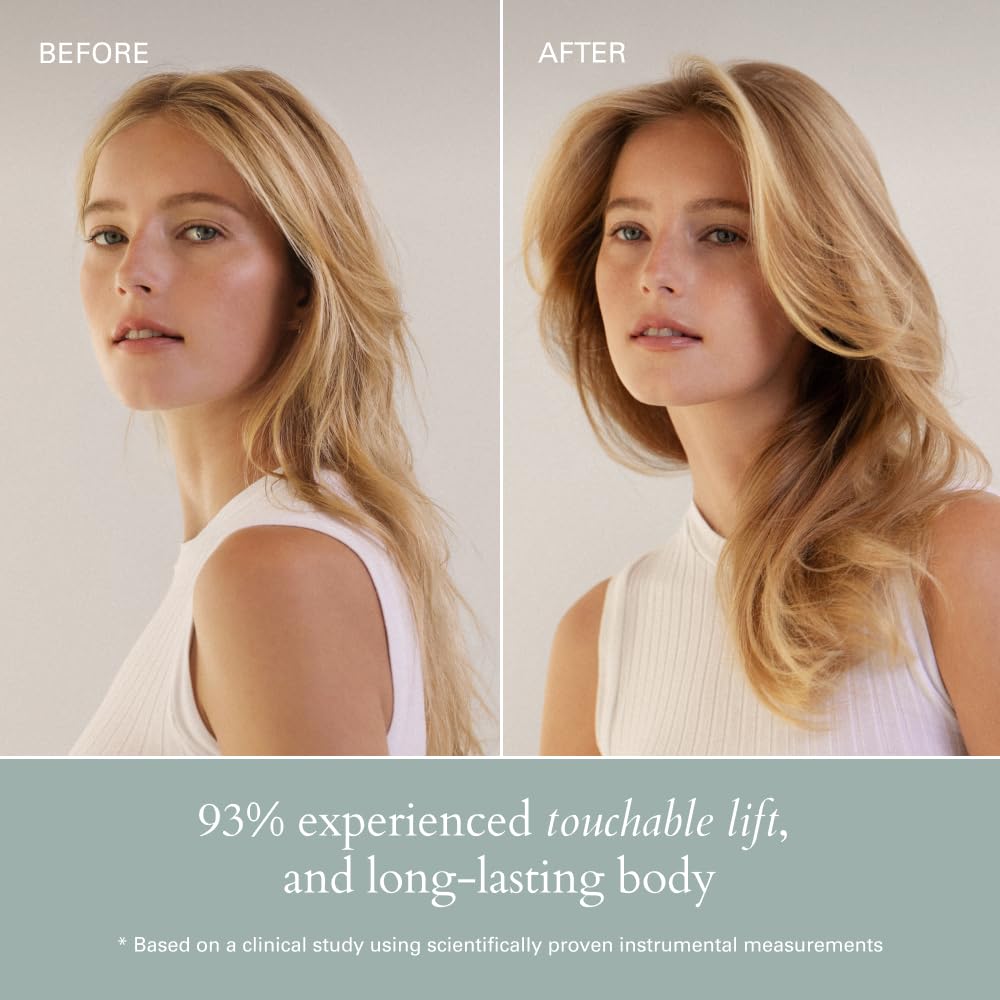 RŌZ Root Lift Spray label detail highlights clean, silicone-free formula for everyday styling.