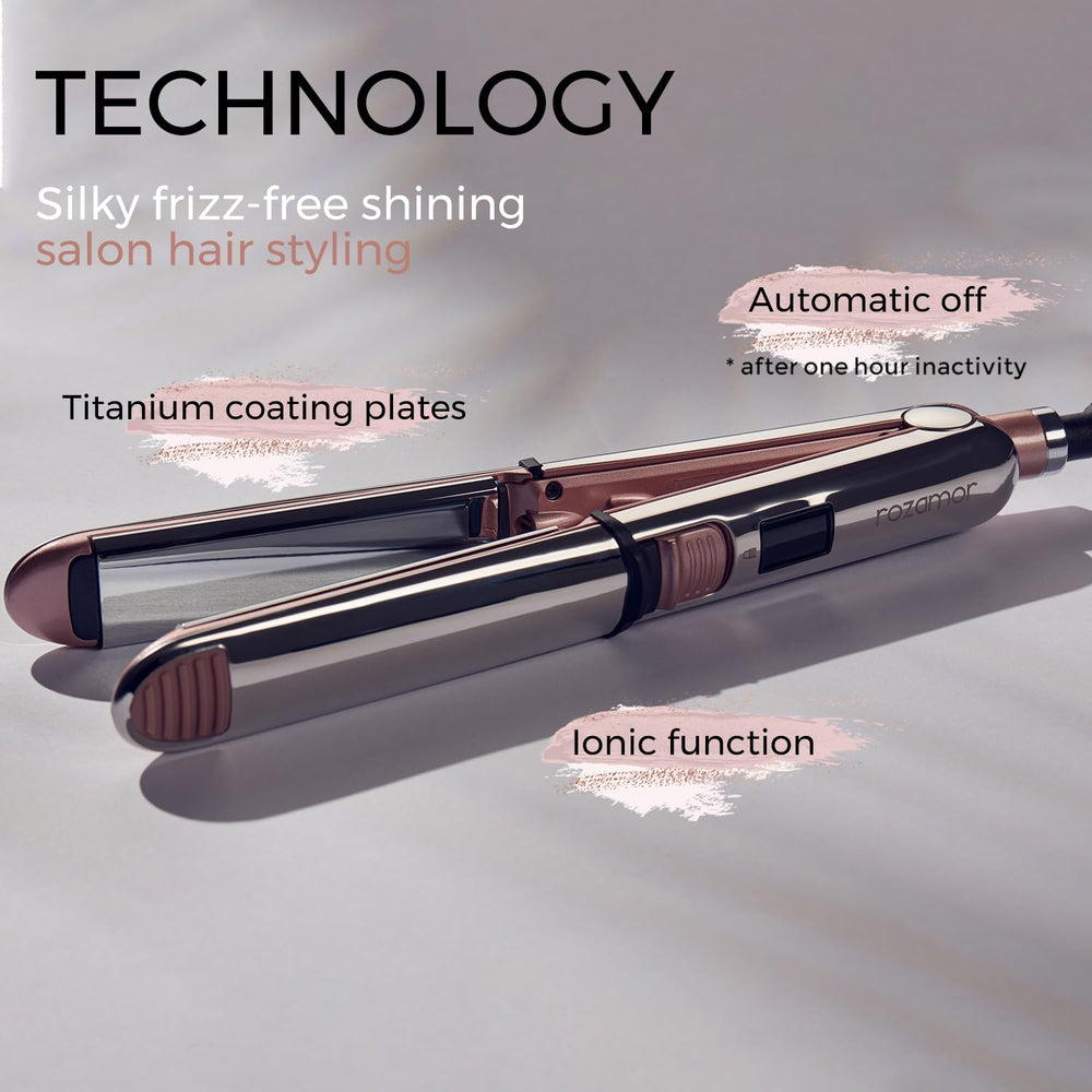 Rozamor dual-voltage label image emphasizes travel-ready capability.
