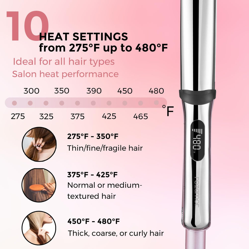 Rozamor 2-in-1 flat iron and curler demonstrates versatile styling options