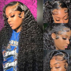 Rozilo Aomllute deep-wave wig closeup hairline for natural look