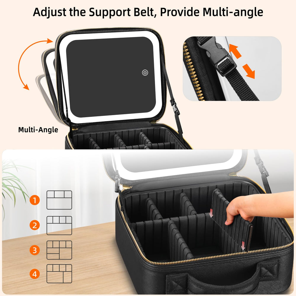 RRtide large-capacity two-layer case holds lipsticks, brushes, and palettes neatly