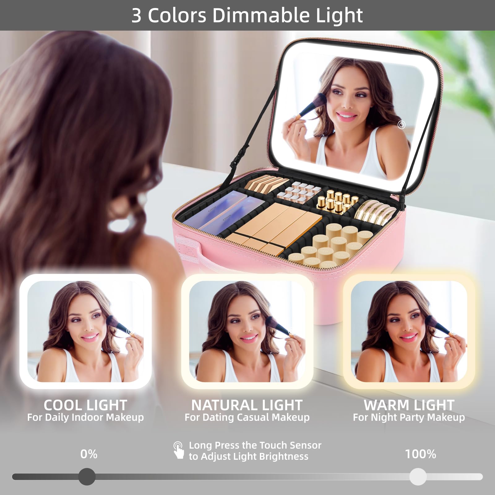 RRtide LED mirror with three light modes for color-accurate application
