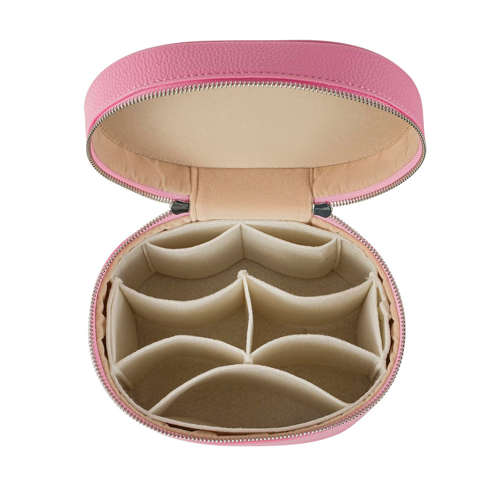 RSRSLEII pink aesthetic makeup bag carry handle for portability