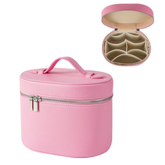 RSRSLEII pink aesthetic makeup bag front view for organized travel