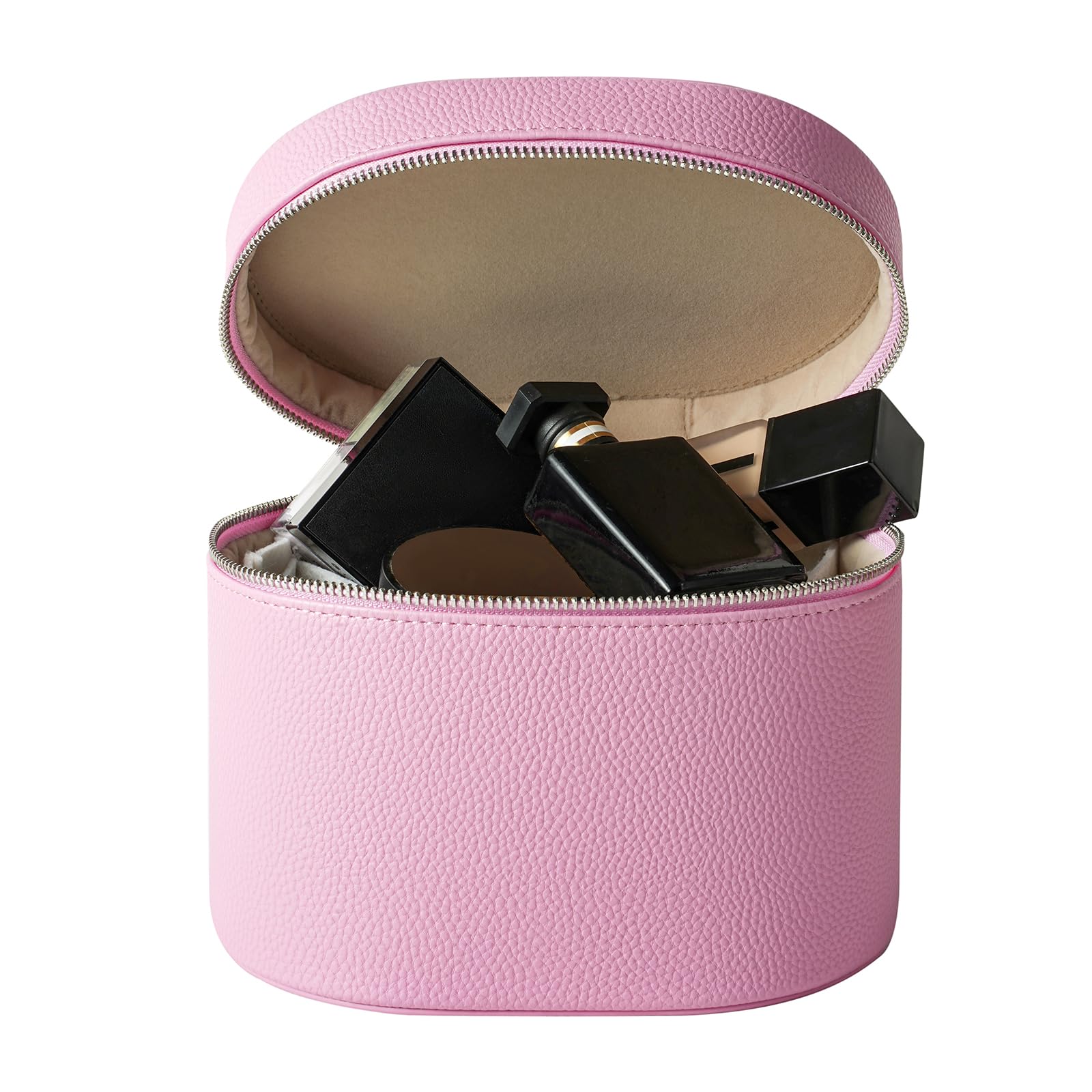 RSRSLEII pink aesthetic makeup bag platinum zipper detail premium feel