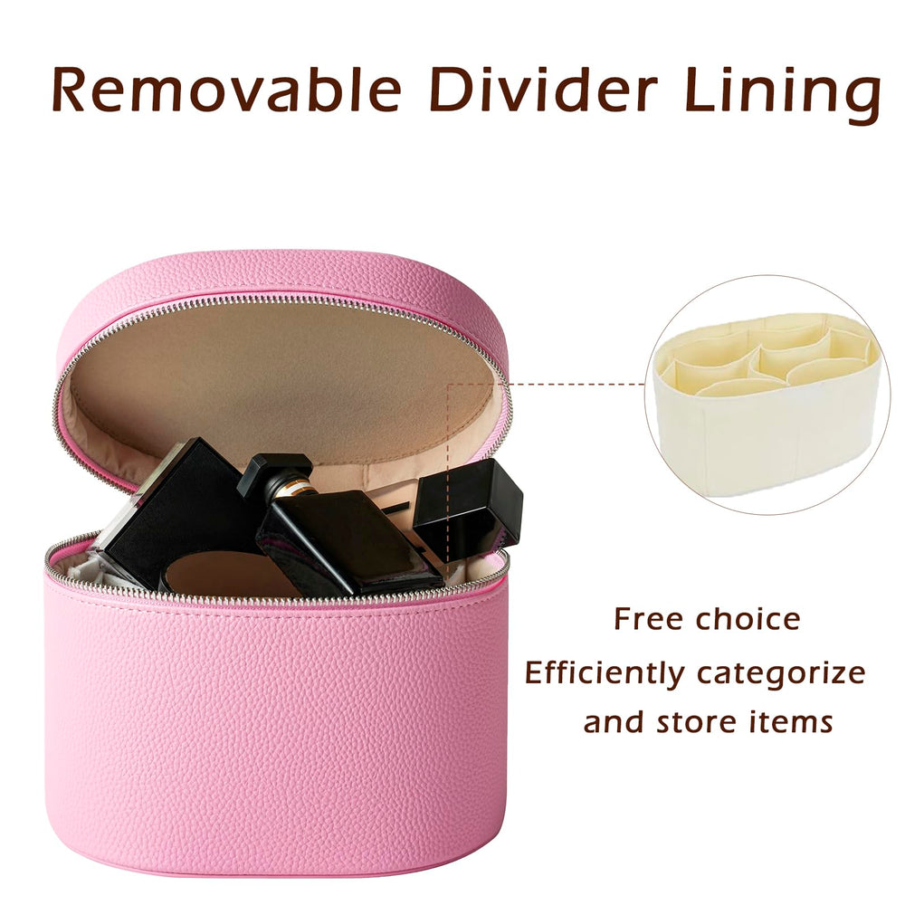 RSRSLEII pink aesthetic makeup bag travel-ready with secure closure