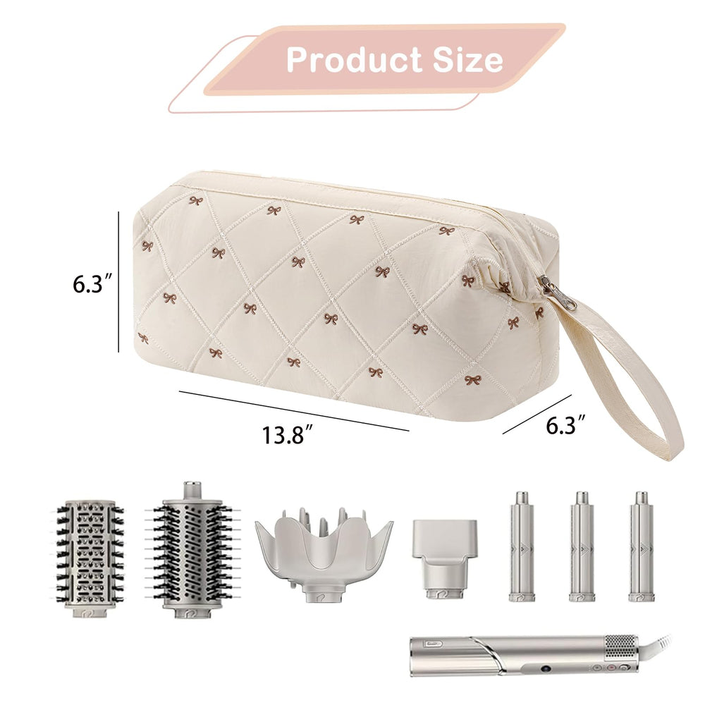 RSRSLEII wide-opening hair tools bag with stiff wire frame enables quick access during travel.