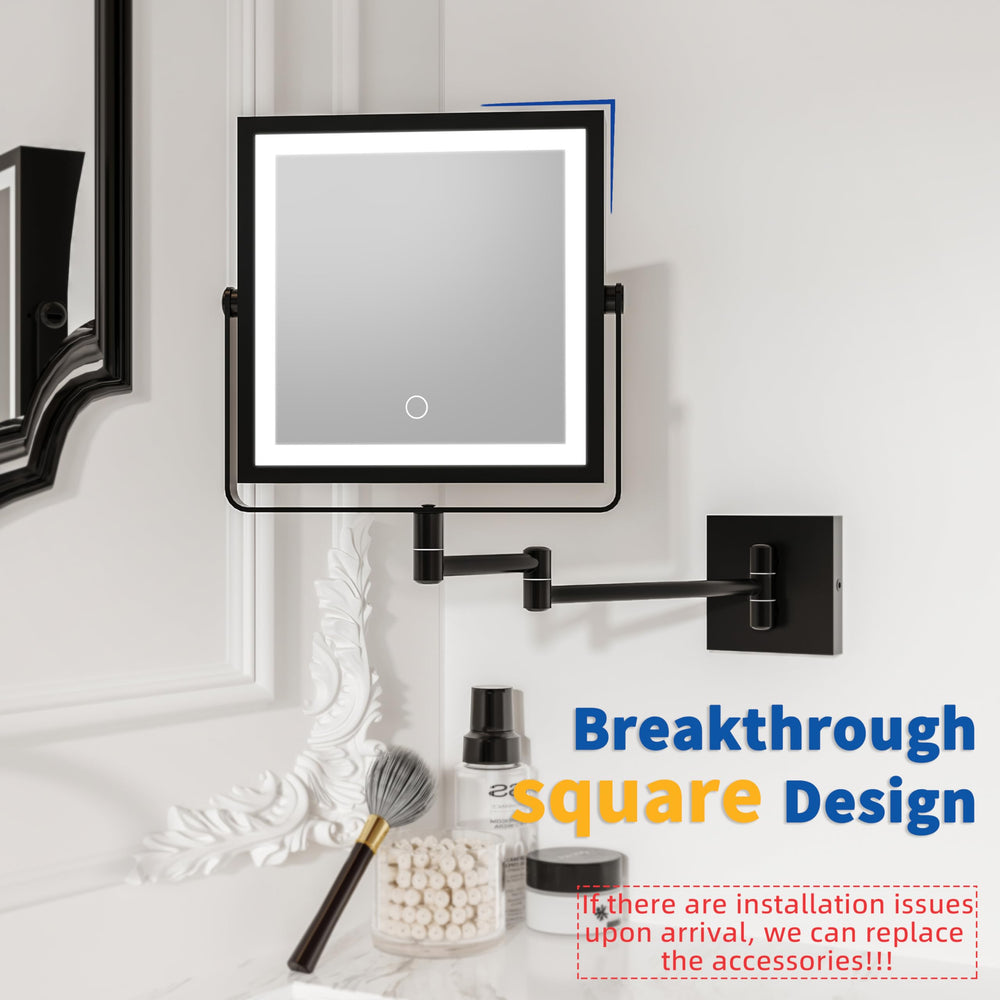 Ruacq mirror with 1x and 10x magnification for full and close-up makeup