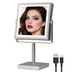 Ruacq rechargeable makeup mirror with 4000mAh battery for cordless use and reliability