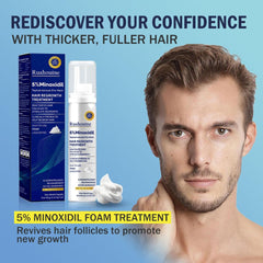 Ruahouine Minoxidil Foam being applied to scalp for better absorption.