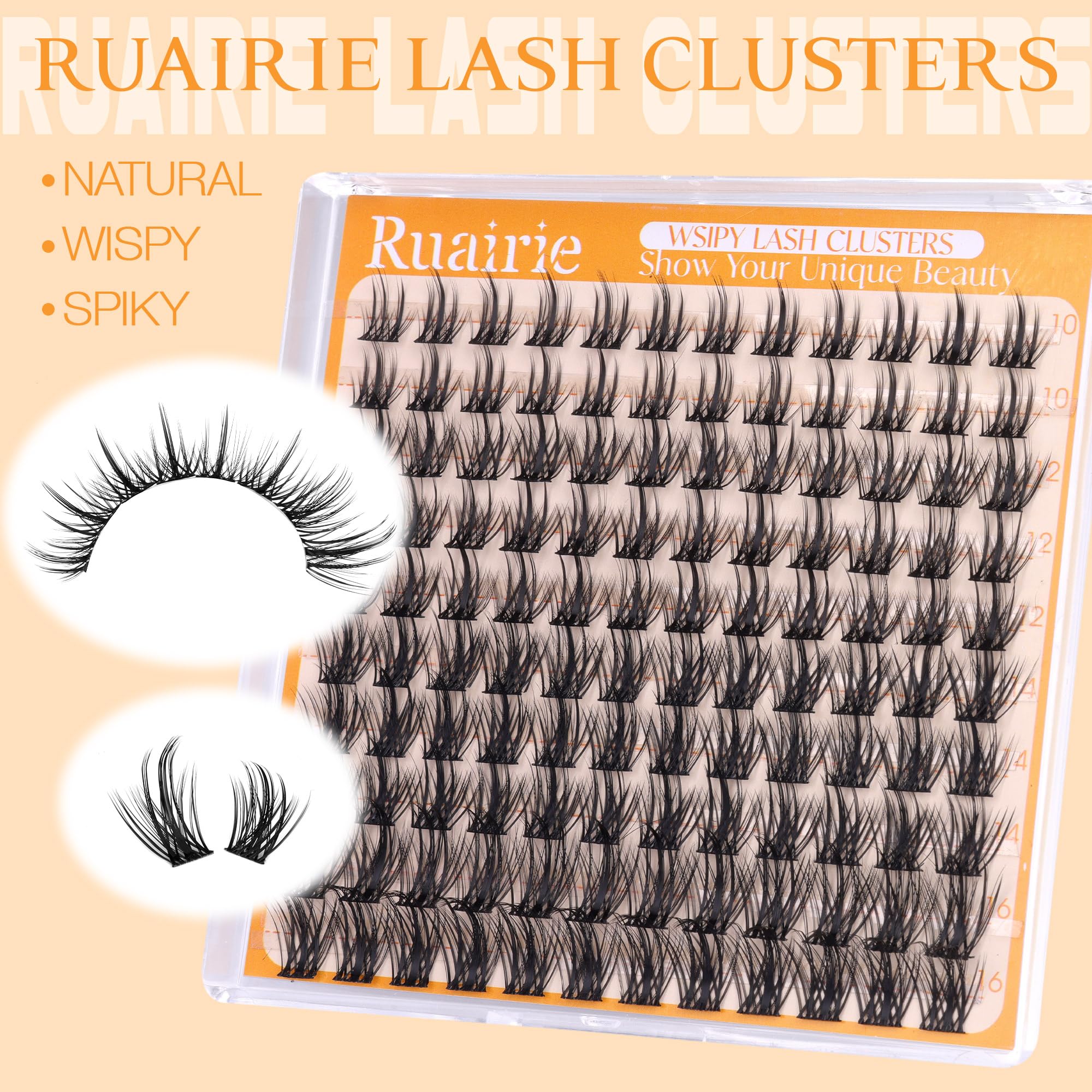 Ruairie lash clusters 3D volume effect for fuller, awake eyes