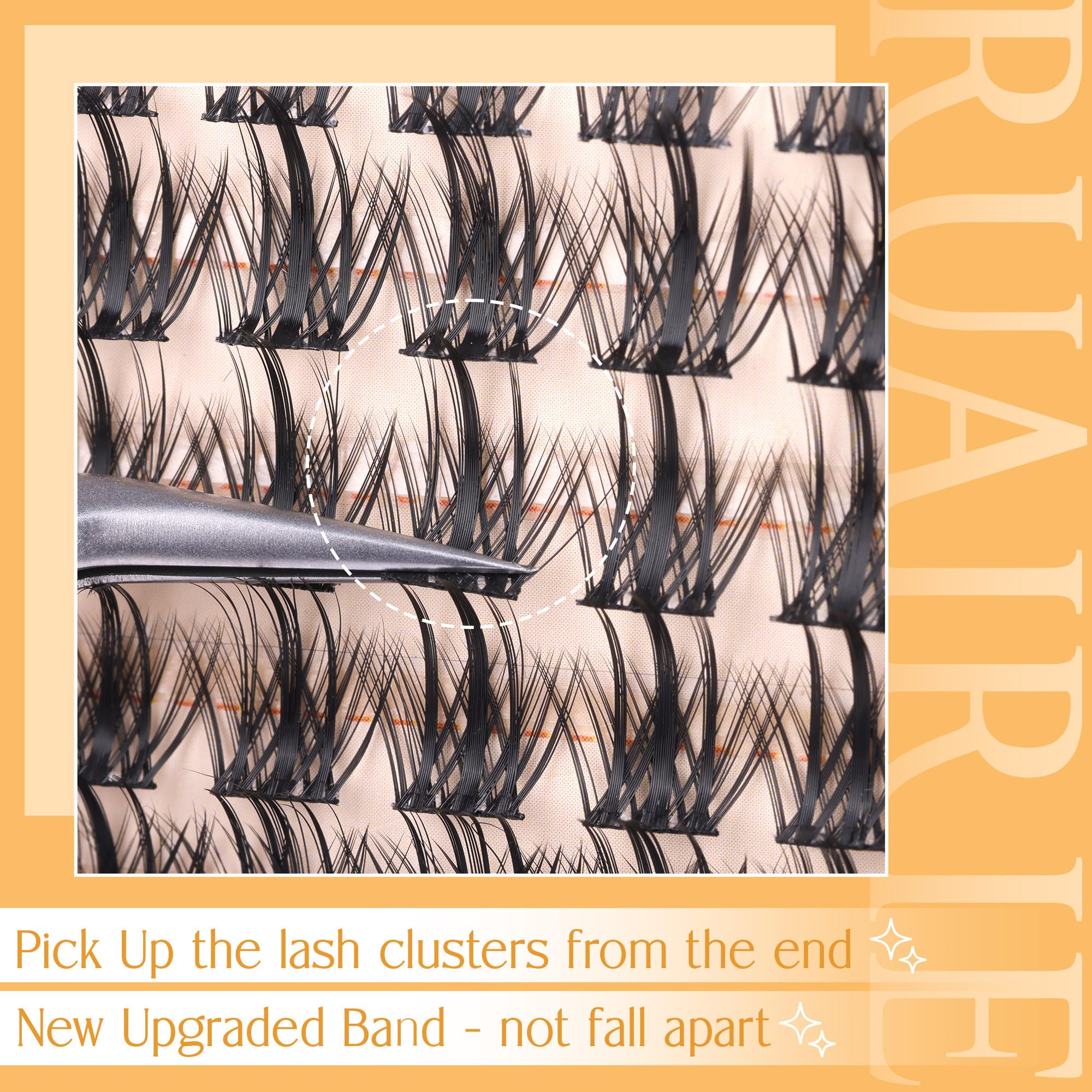 Ruairie lash clusters curved lash band helps precise placement