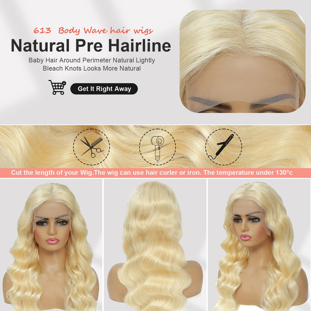 Ruaswey 613 blonde lace front wig pre-plucked hairline for quick styling