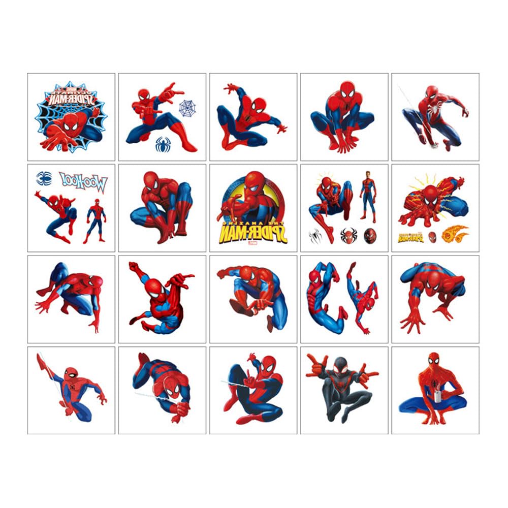 RUBANG Spiderman tattoos application step visual for quick, clean transfers