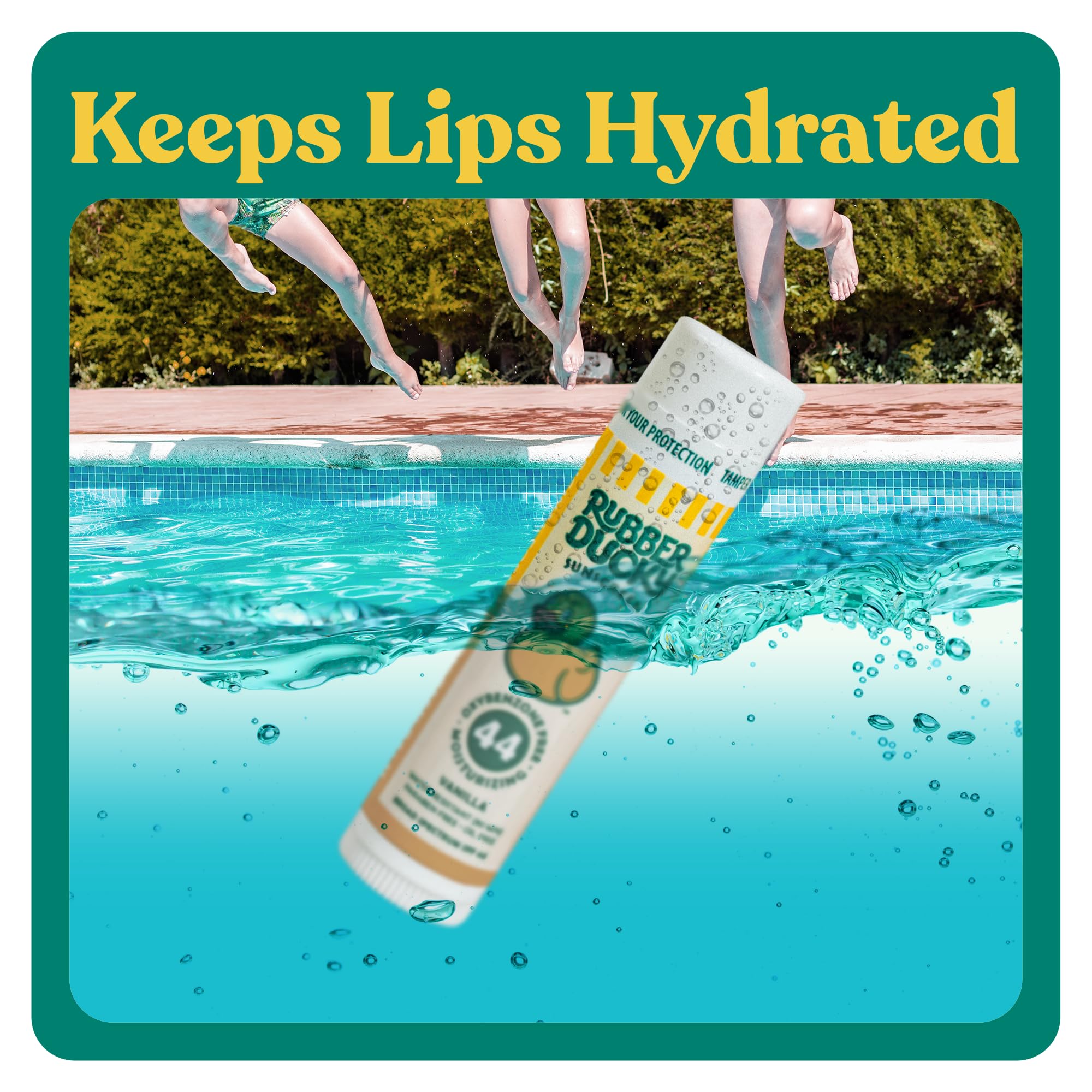 Water-resistant lip balm for swimming, sports, and outdoor adventures