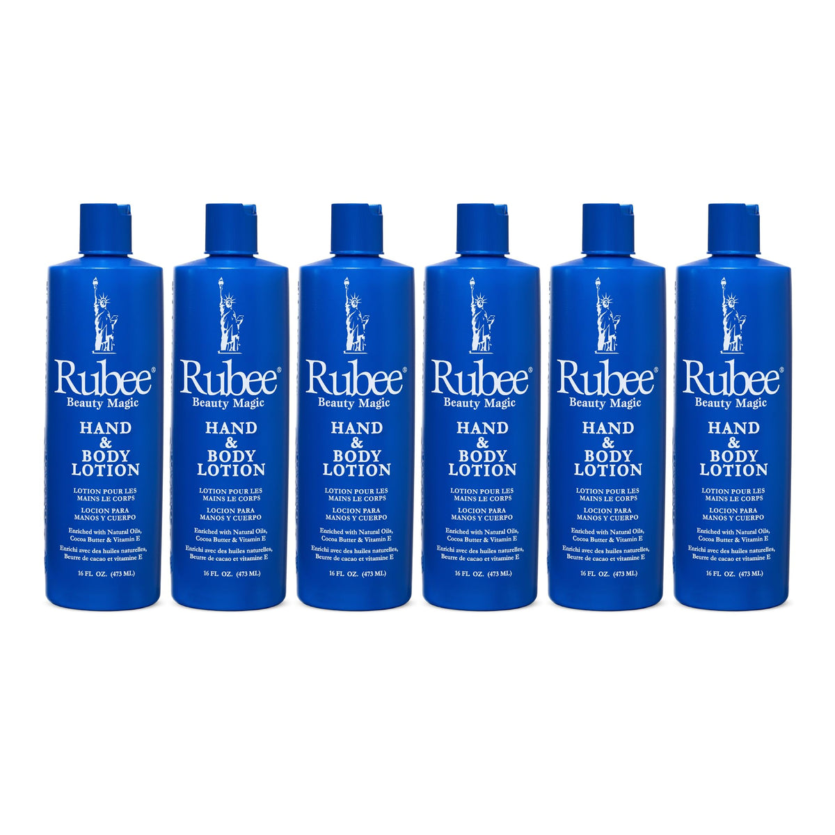 Rubee Beauty Magic Hand & Body Lotion 6-pack packaging for all-day moisture