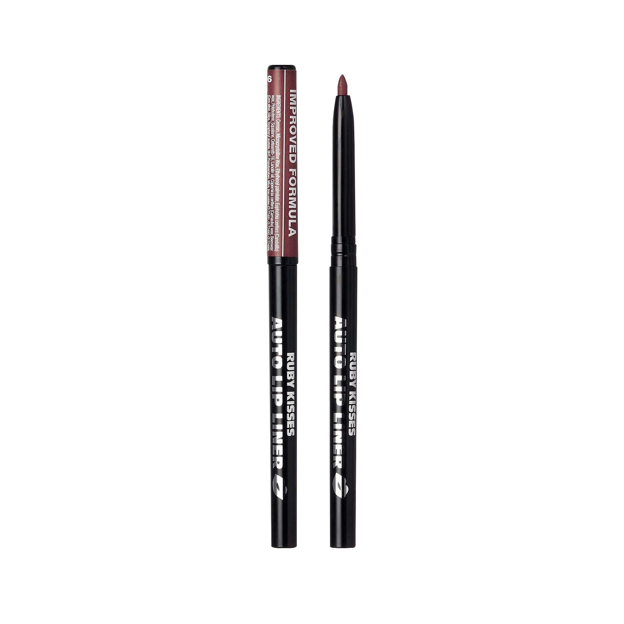 Ruby Kisses Auto Lip Liner Pencil Cocoa 3 Pack no-sharpener design supports quick, mess-free makeup.