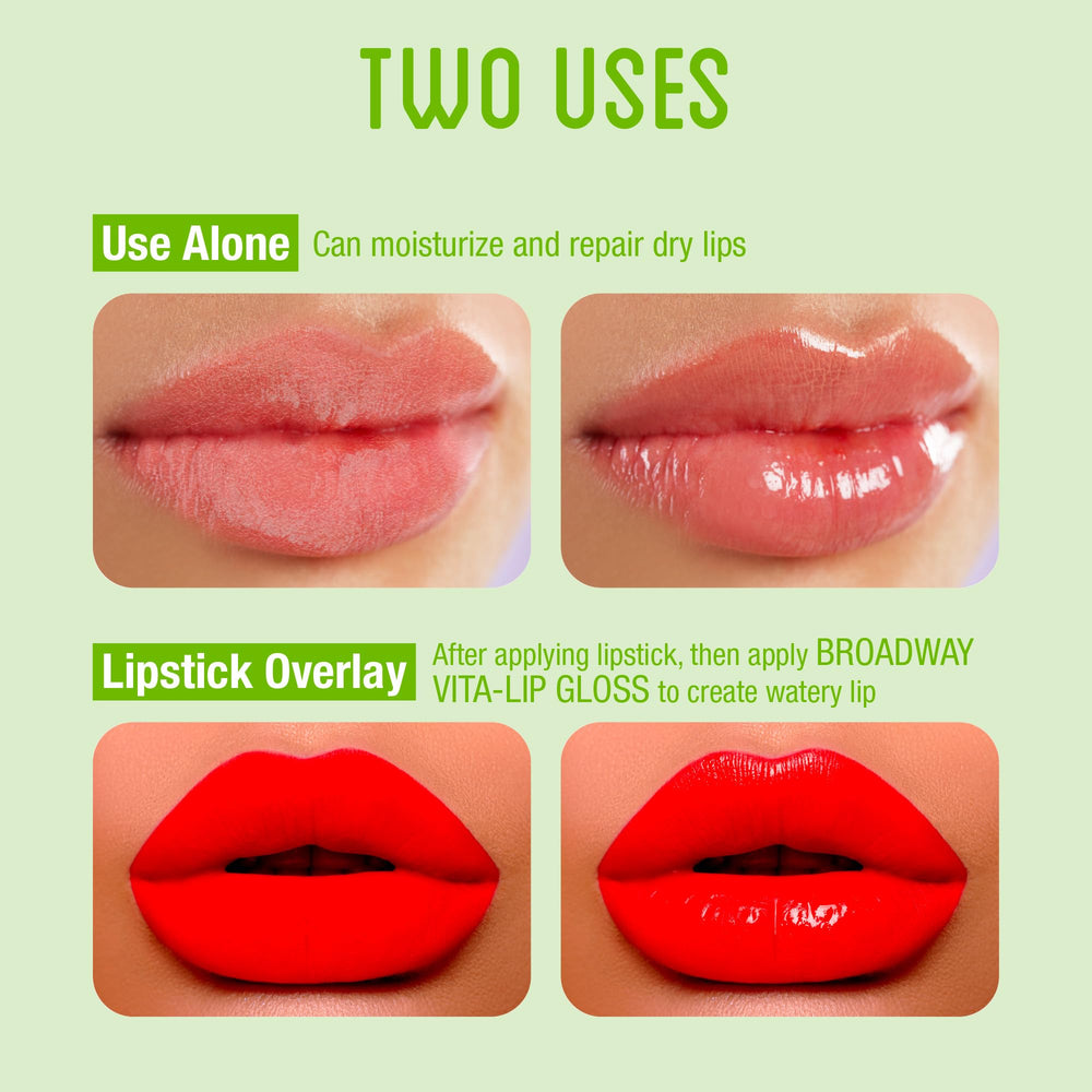 Ruby Kisses Broadway Vita-Lip brillo labial mentolado, cobertura duradera para cualquier ocasión