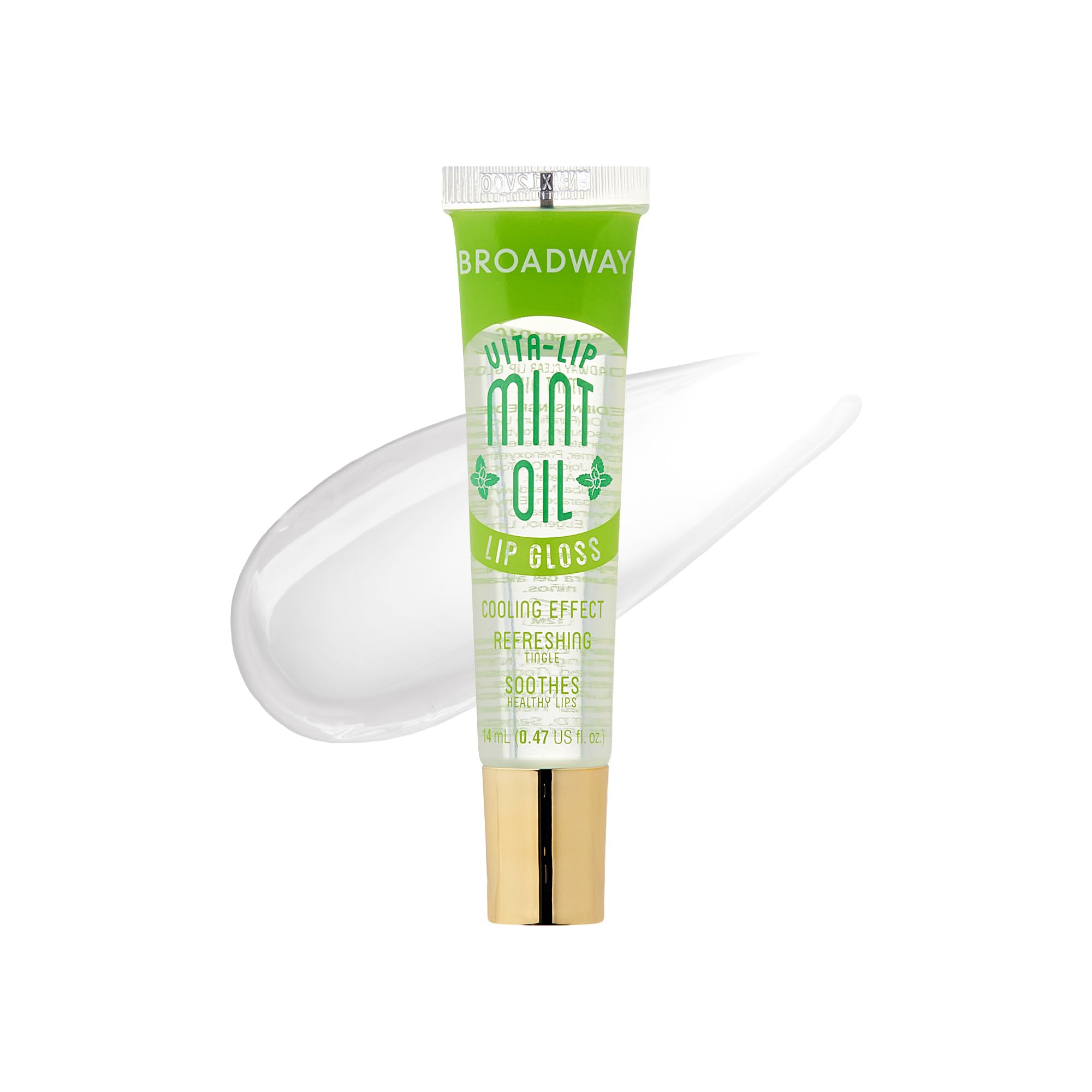 Ruby Kisses Broadway Vita-Lip brillo labial mentolado, hidratación suave para labios agrietados