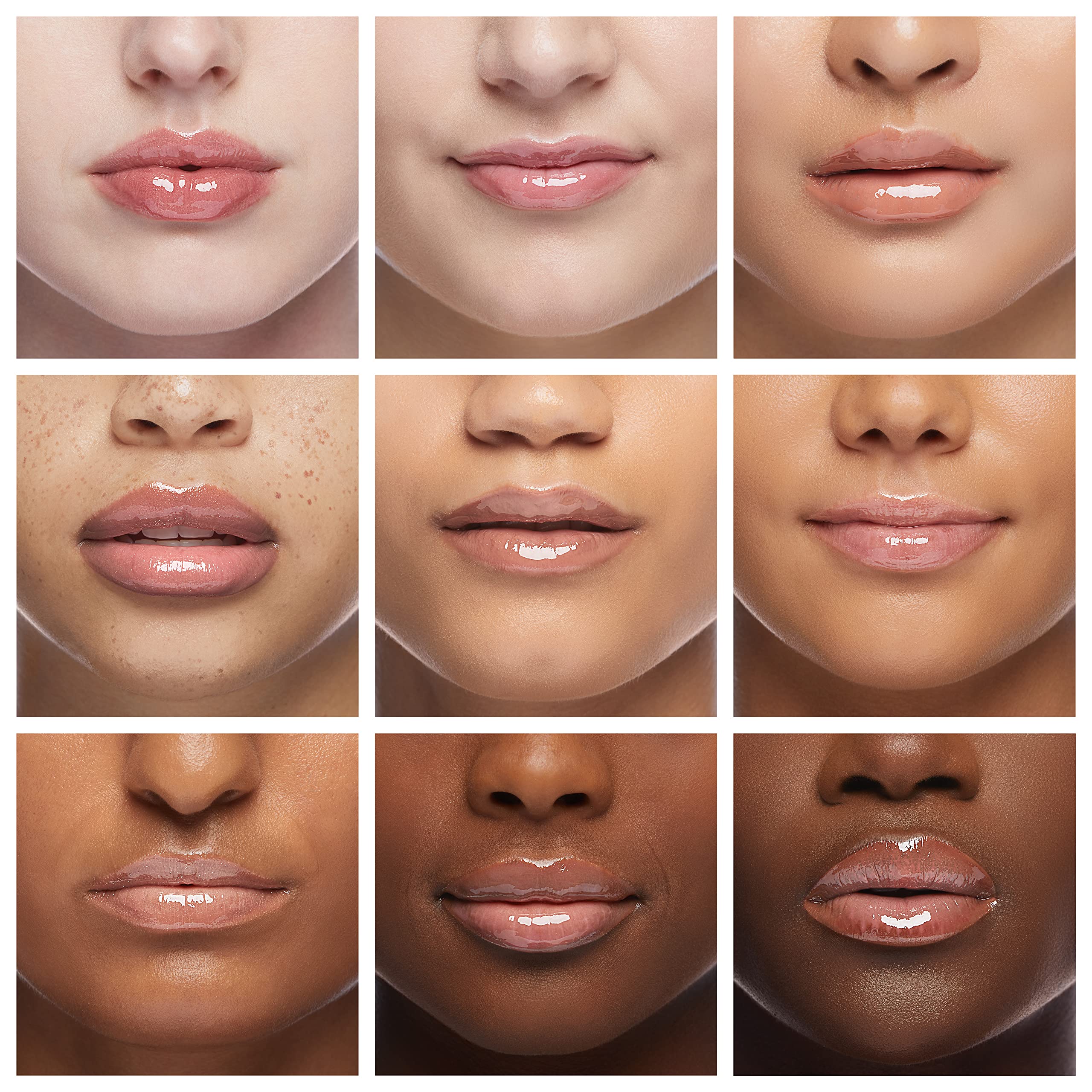 Ruby Kisses Broadway Vita-Lip Gloss Aceite de Coco vista cercana, hidratación para labios secos.