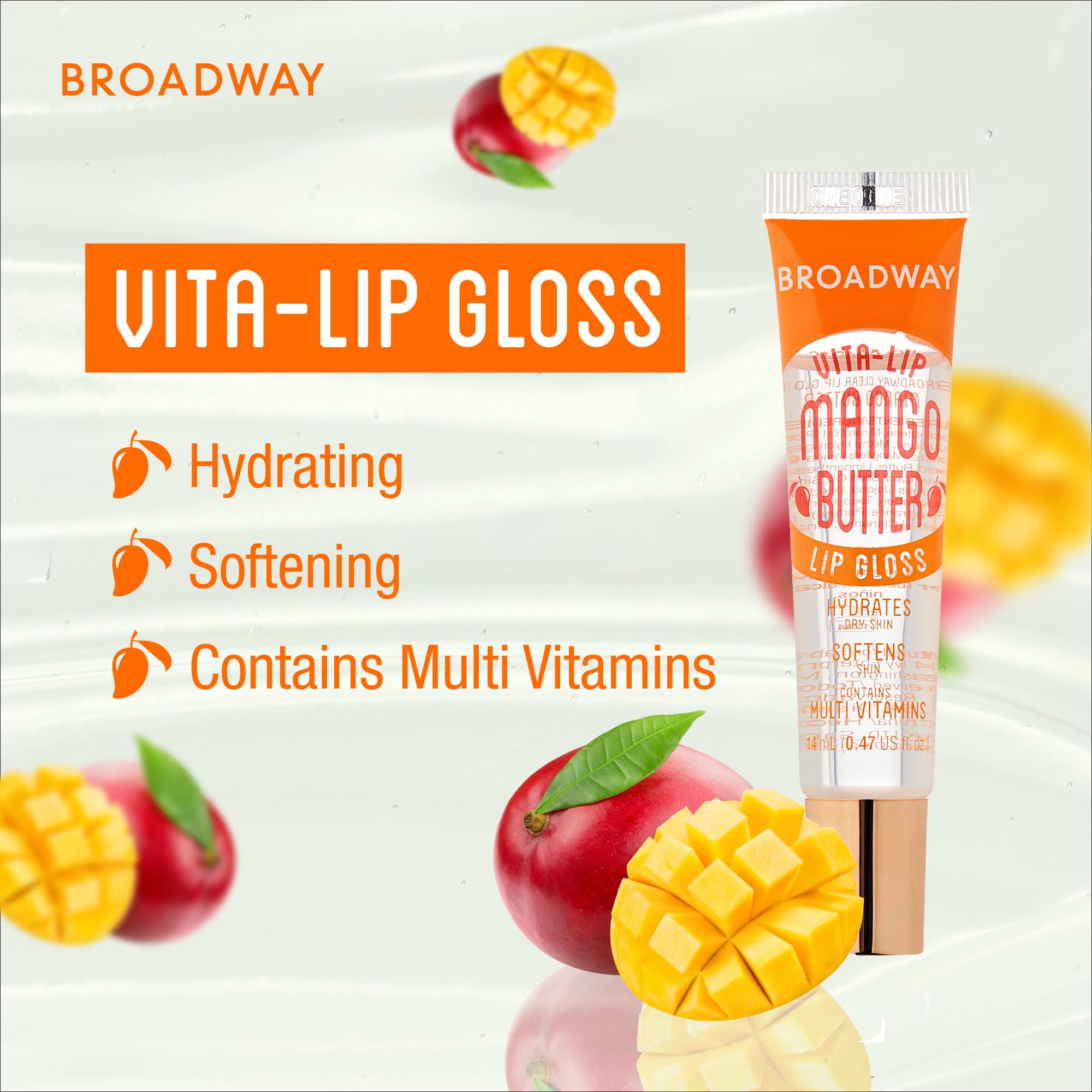 Ruby Kisses Broadway Vita-Lip Gloss application on lip shows long-lasting shine and soothing moisture.