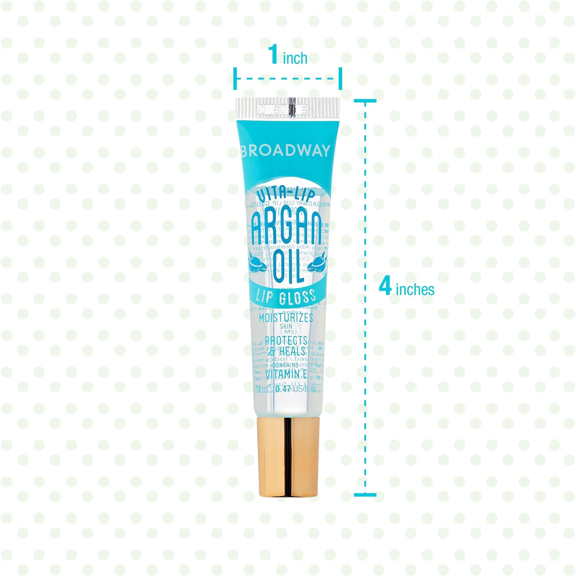 Ruby Kisses Broadway Vita-Lip Gloss argan oil glow on lips.