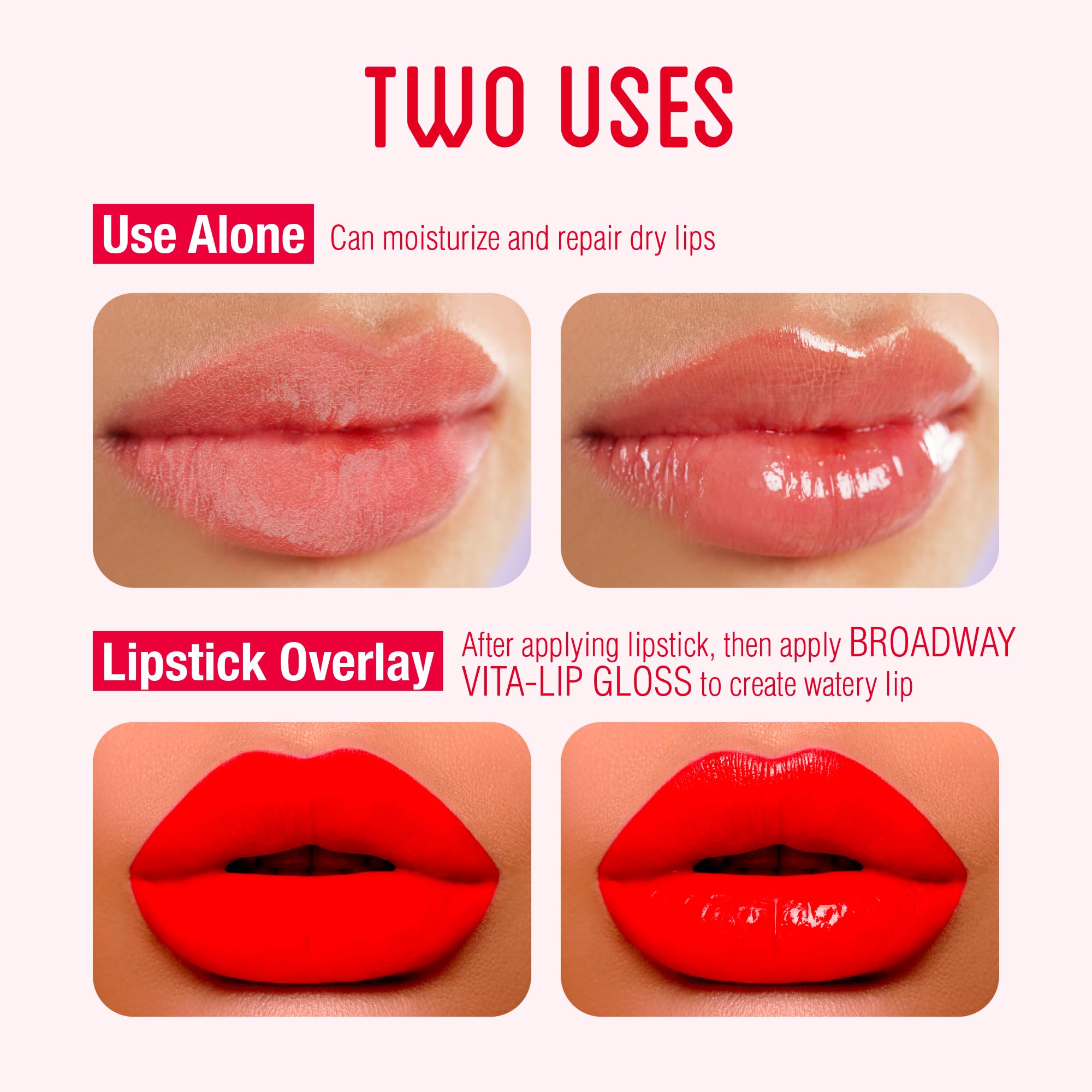 Ruby Kisses Broadway Vita-Lip Cherry wand applicator delivers smooth, non-sticky glide.