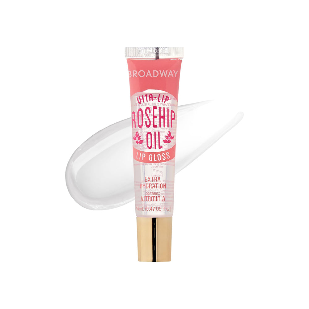 Ruby Kisses Broadway Vita-Lip Gloss hydration close-up on dry lips