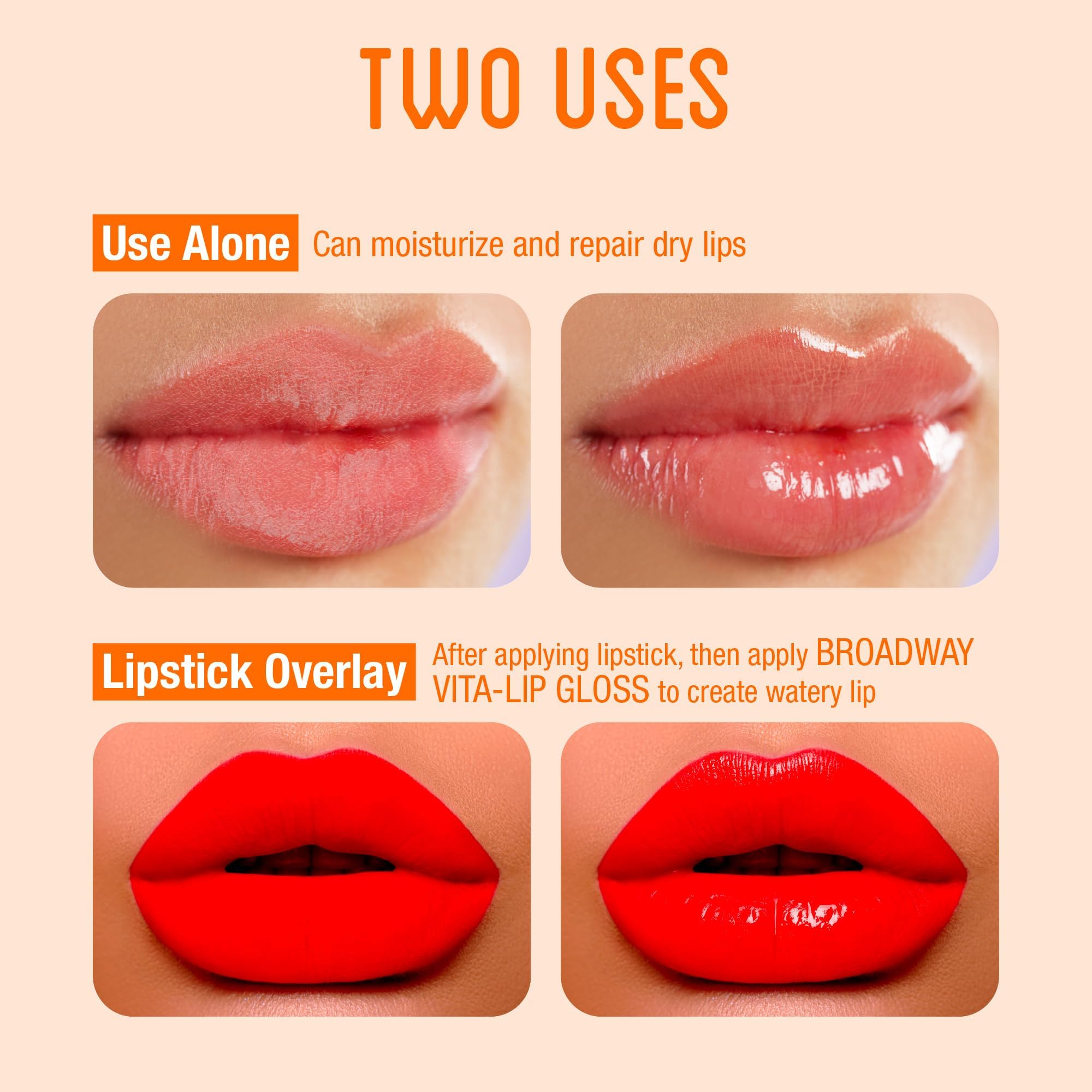 Ruby Kisses Broadway Vita-Lip Gloss non-sticky finish on lips for comfort