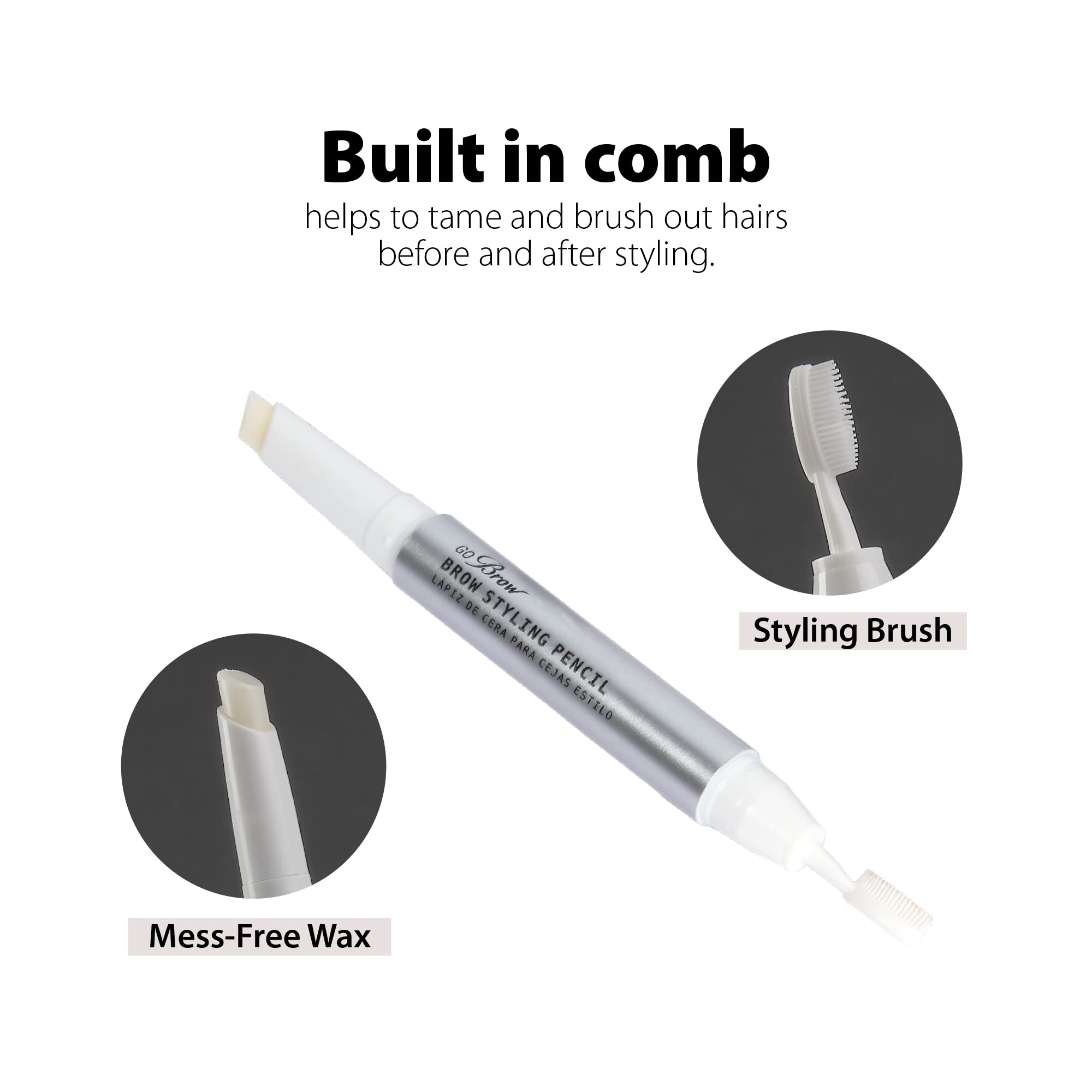 Ruby Kisses Brow Styling Pencil with Brush soft-brush grooming in action for set brows.