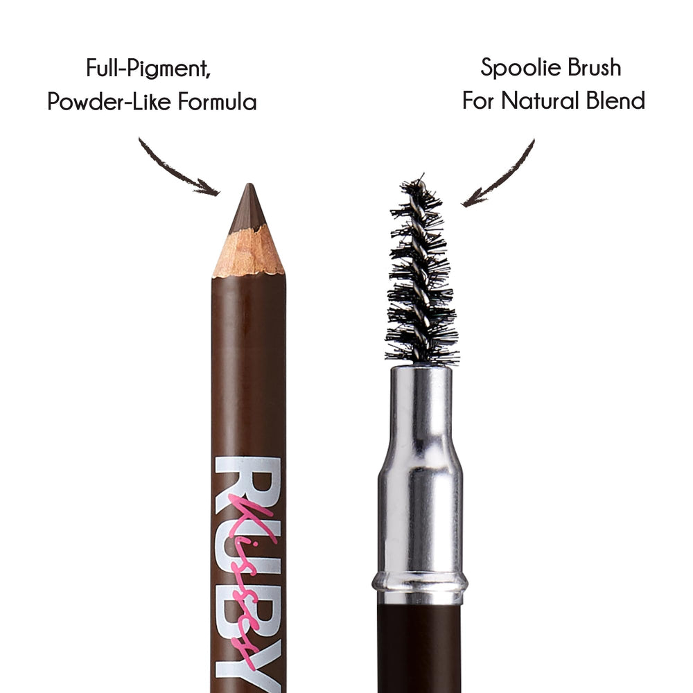 Ruby Kisses GoBrow pencil sharpenable tip for precise definition.