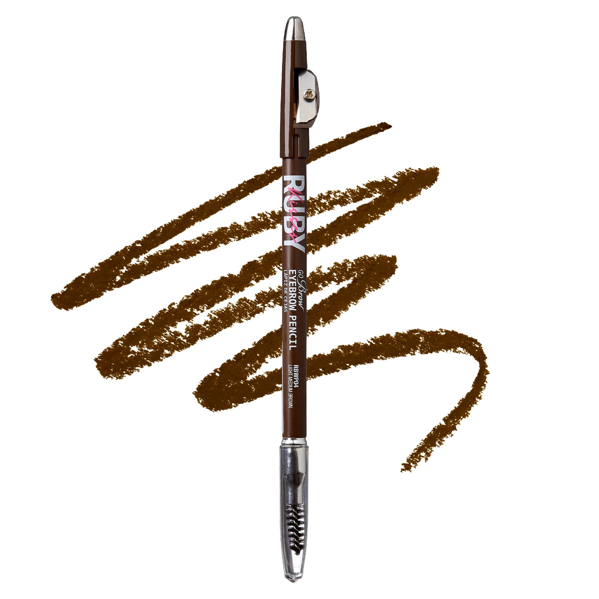 Ruby Kisses GoBrow pencil spoolie end blends brows.