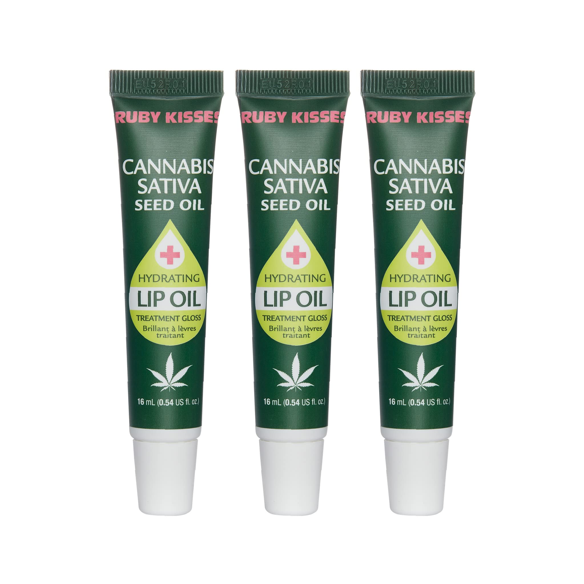 Ruby Kisses Hydrating Lip Oil RLO04D1 3-pack bottle offers long-lasting hydration