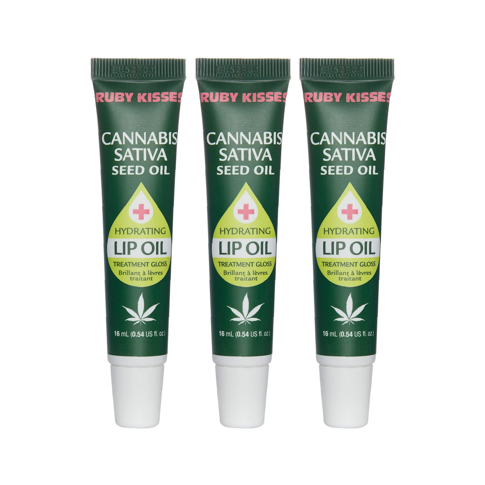 Ruby Kisses Hydrating Lip Oil RLO04D1 3-pack bottle offers long-lasting hydration
