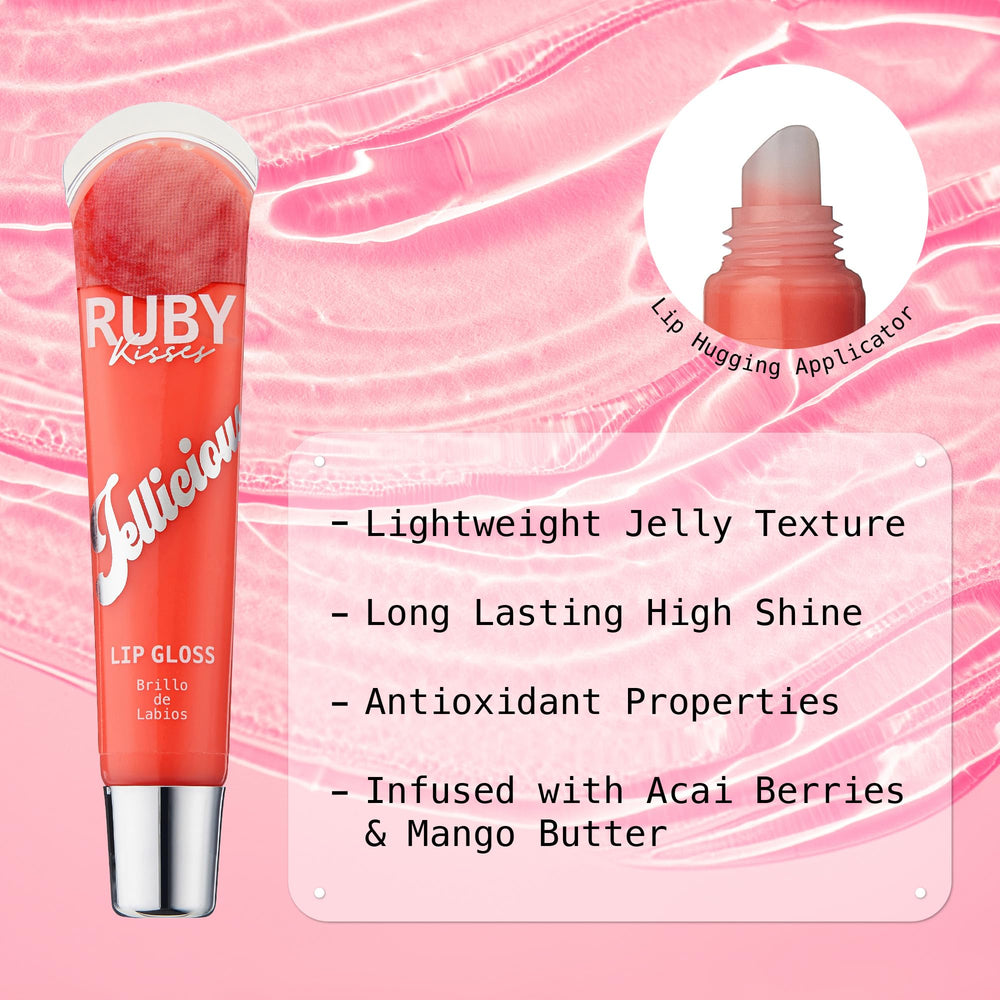 Ruby Kisses Jellicious lip gloss 3-pack on display for easy stocking