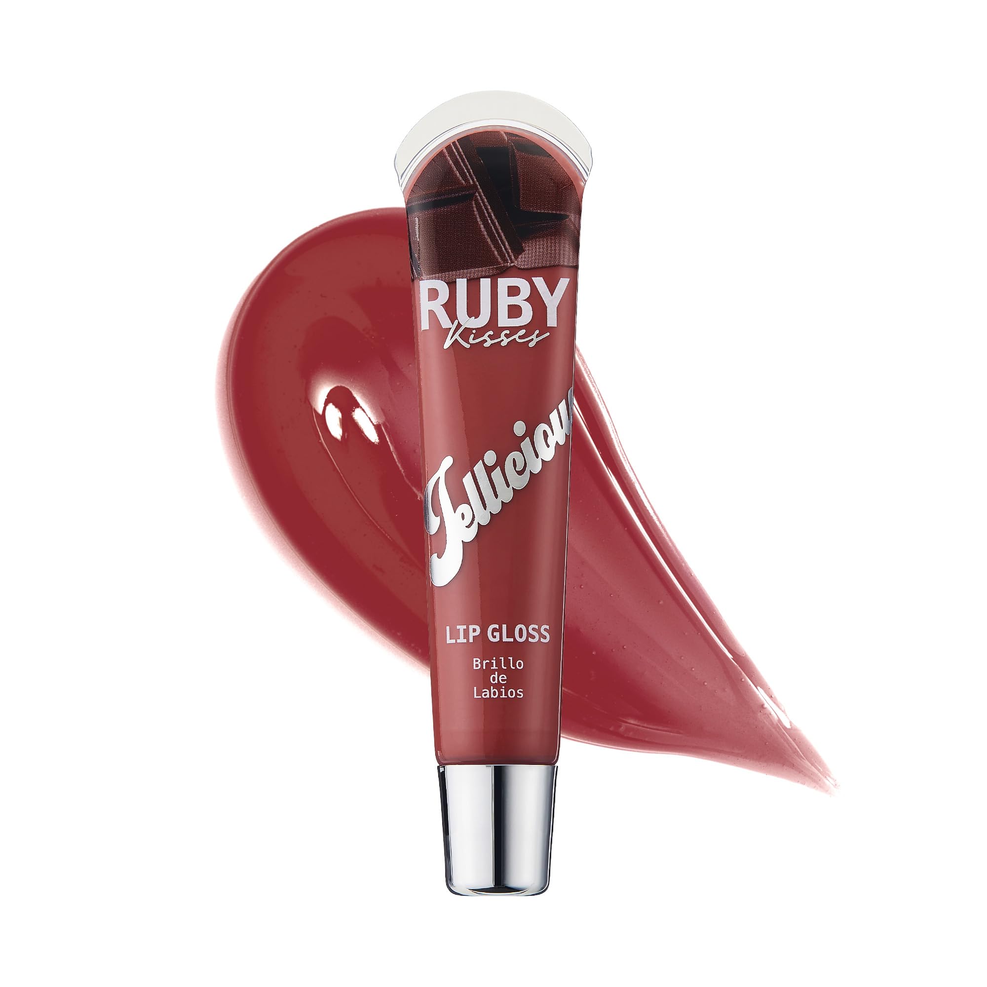 Ruby Kisses Jellicious lip gloss swatches for shade selection and wear preview.
