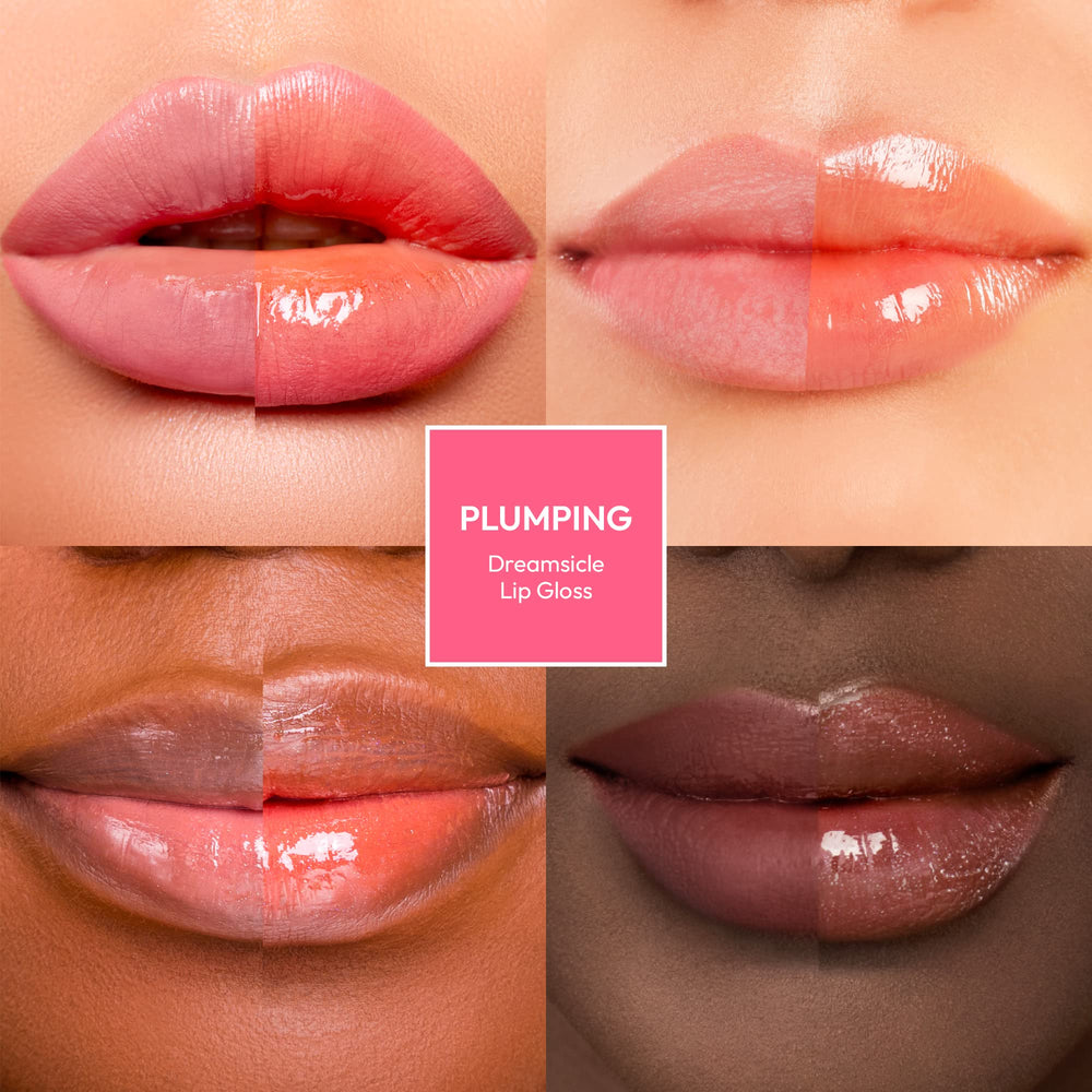 Ruby Kisses Dreamsicle, efecto volumen natural en labios con color suave.