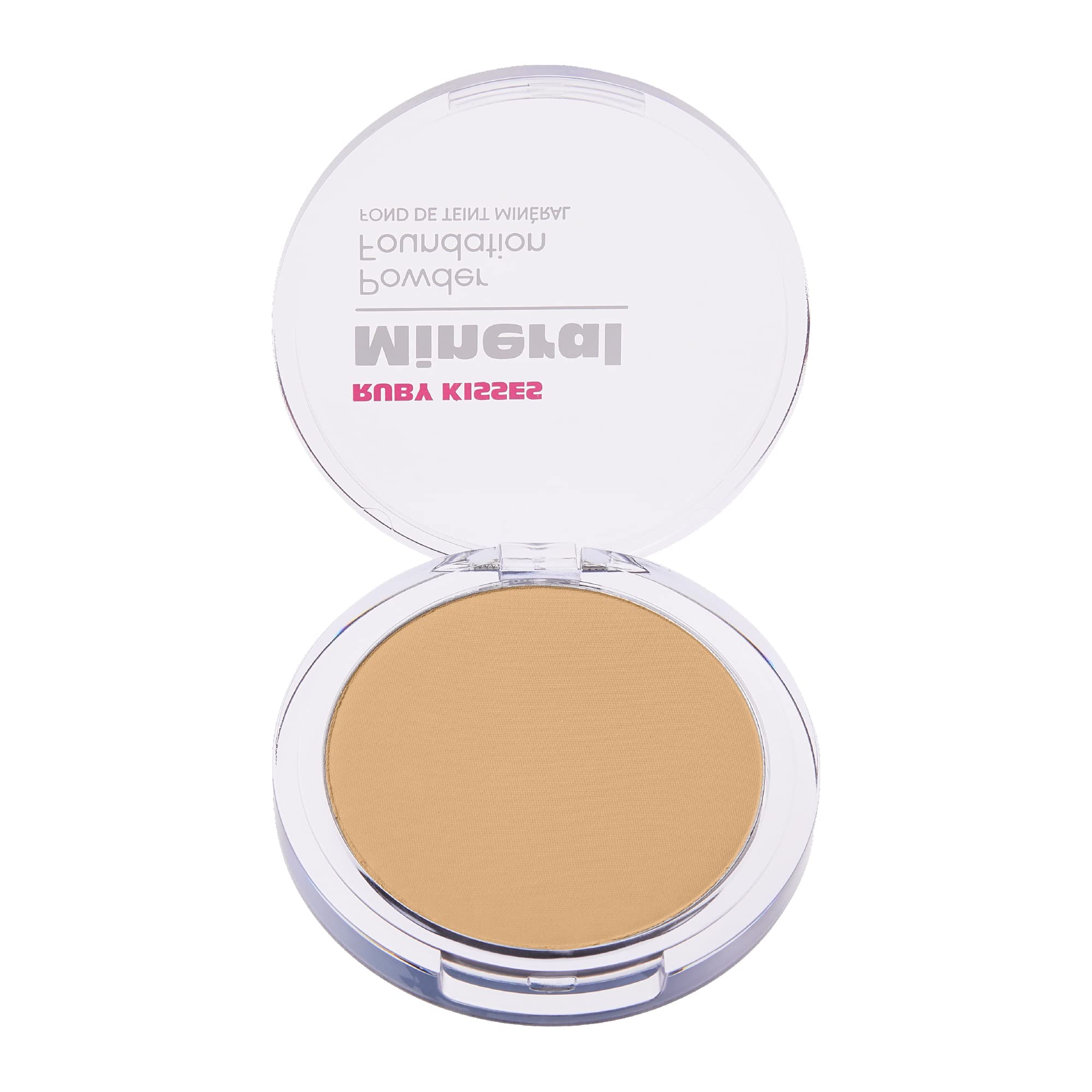 Ruby Kisses Natural Buff compact showing portable, lightweight finish for on-the-go