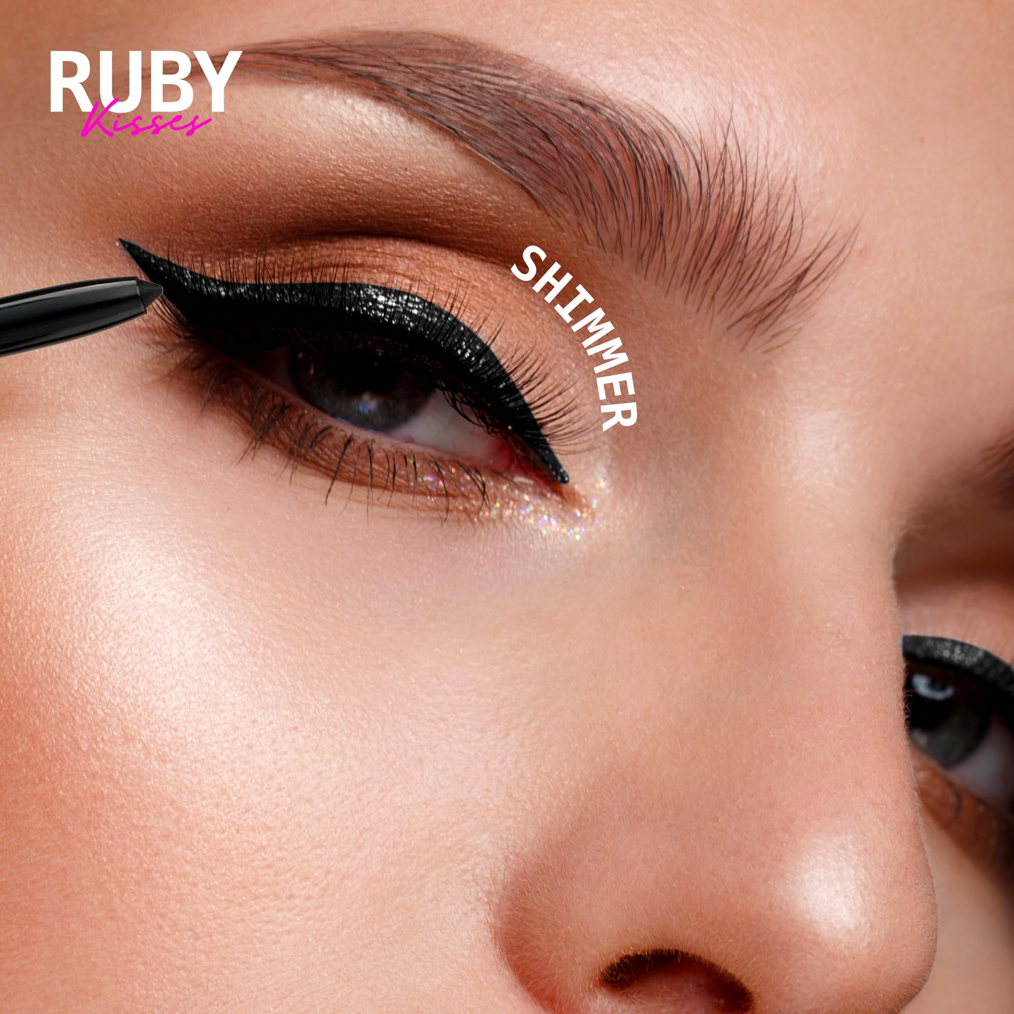 Ruby Kisses Pencil Eyeliner precision tip for sharp wing lines
