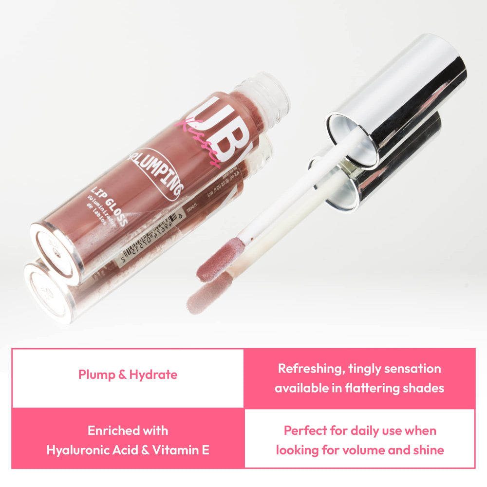 Ruby Kisses plumping lip gloss glassy volumizer swatch for natural fullness