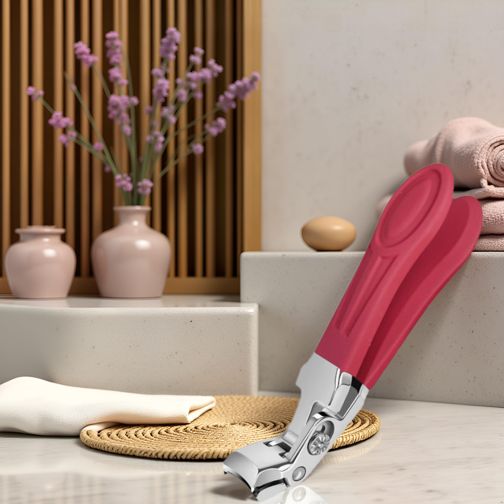 Ruby Red 5-inch nail file included for shaping after trimming