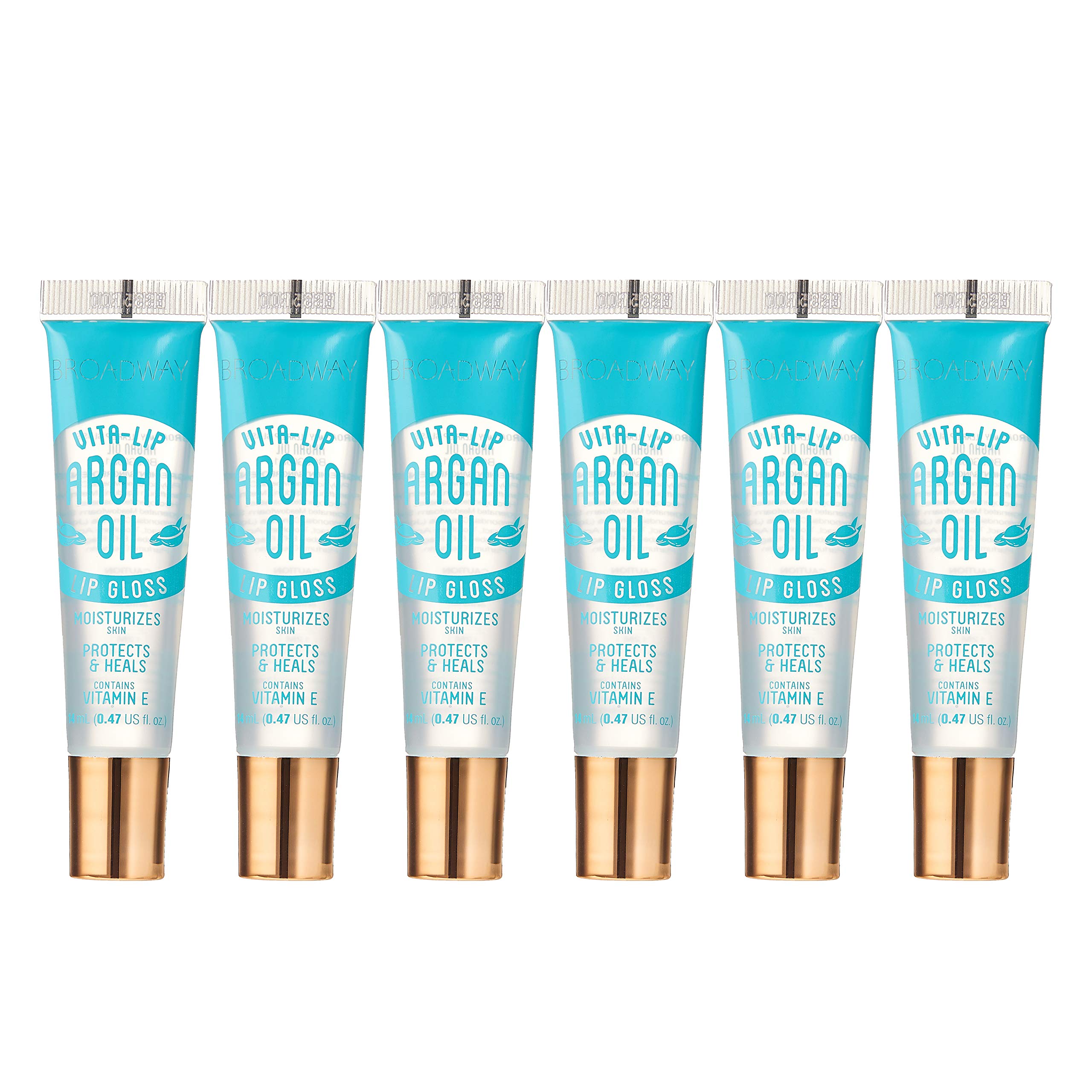 Ruby Kisses Broadway Vita-Lip gloss six-pack bottle with argan oil for daily moisture