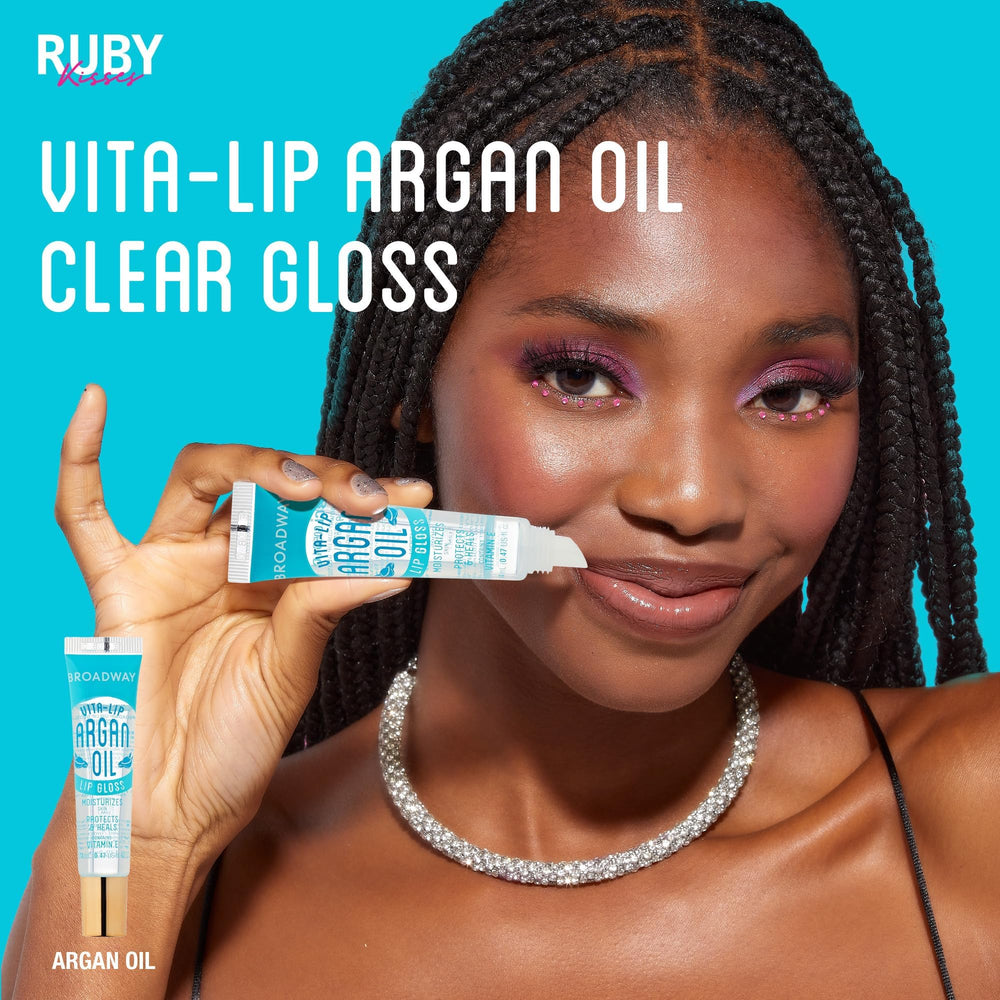 Ruby Kisses Broadway Vita-Lip gloss showcasing long-lasting shine