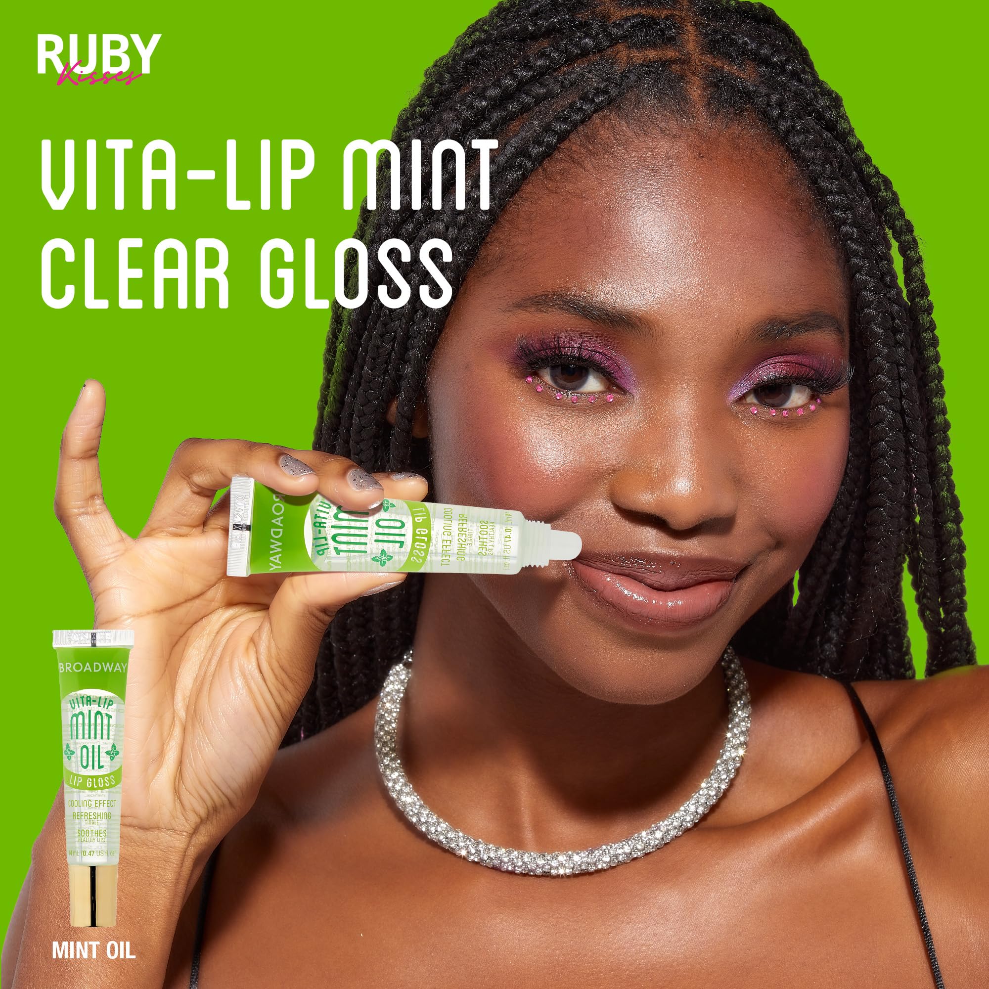 Ruby Kisses Broadway Vita-Lip gloss packaging box with clean branding