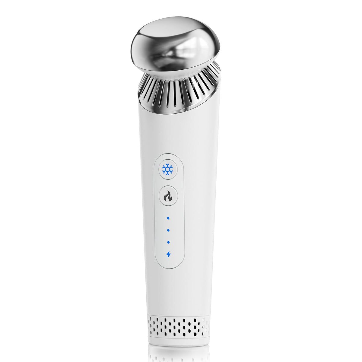 Ructmou Eye Care Wand in cold therapy mode helping reduce under-eye puffiness.