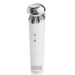 Ructmou Eye Care Wand in cold therapy mode helping reduce under-eye puffiness.