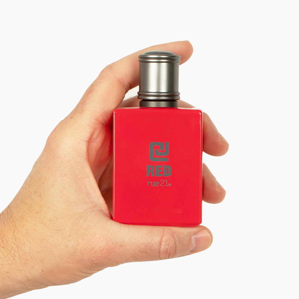 Rue 21 CJ Red packaging showcases travel-friendly design and gift appeal