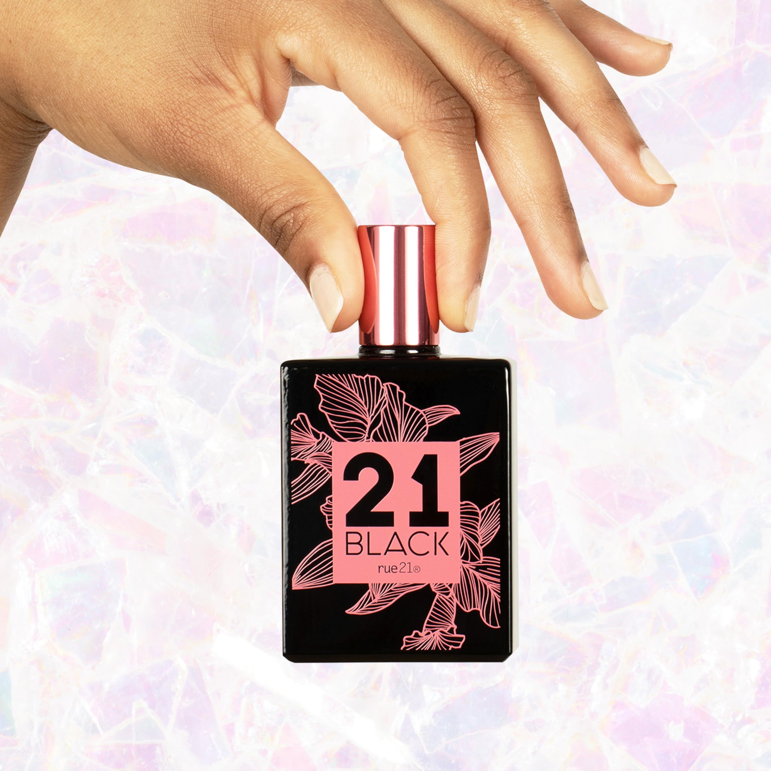 Rue 21 21 Black amber gourmand closeup showing warm sweetness