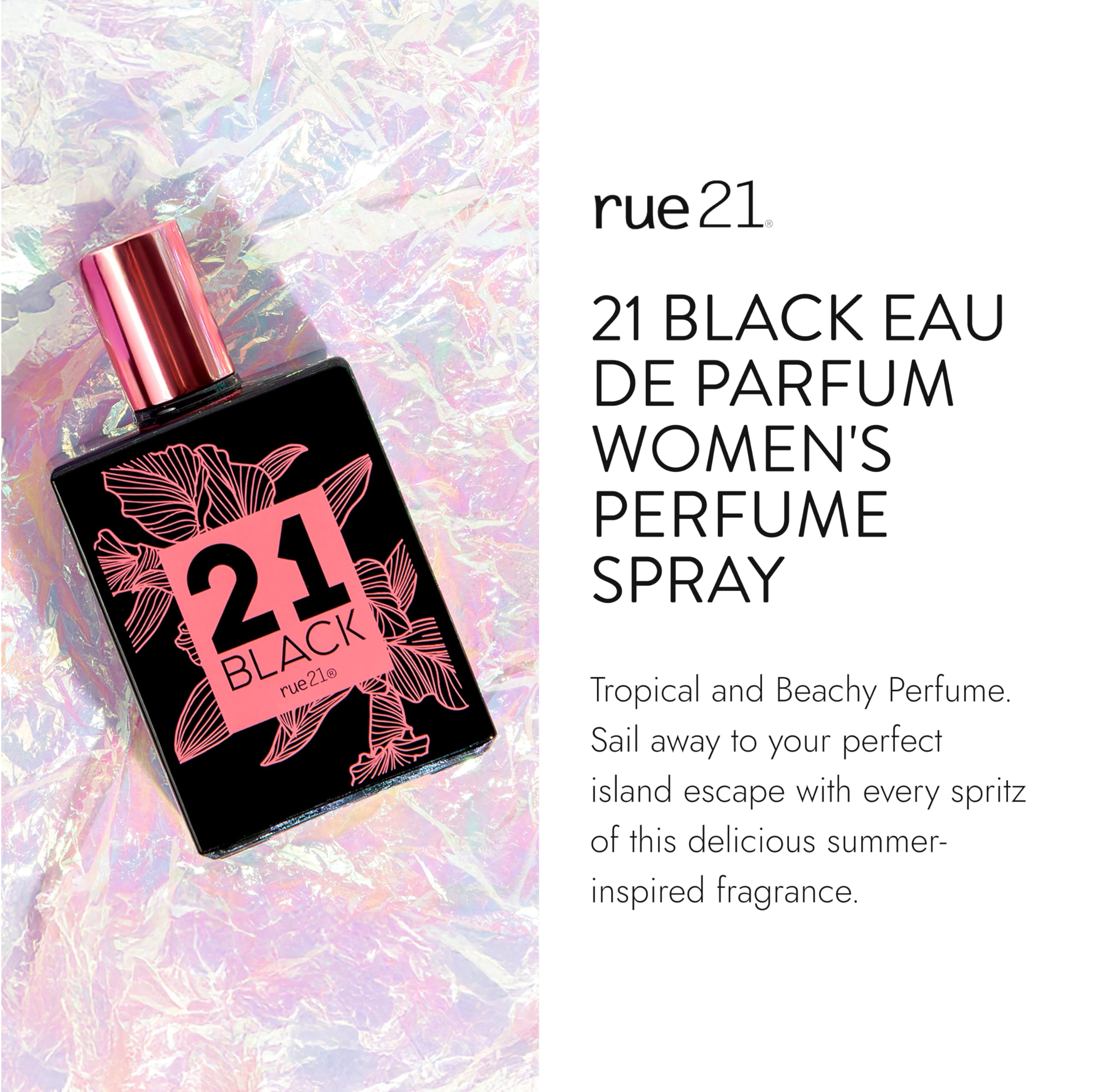 Rue 21 21 Black notes orange tiger lily coconut for beachy vibe