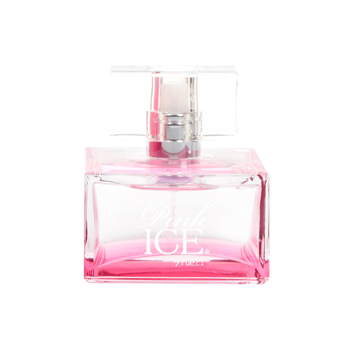 Rue 21 Pink Ice bottle—fruity floral scent for everyday wear and confidence.